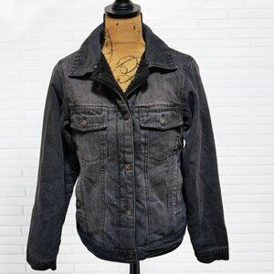 Forever 21 Black Sherpa Lined Denim Jacket | Women’s Medium